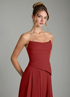 Azazie Gabriela Brautjungfernkleider A-Linie Korsett Chiffon Kleid Rost image10