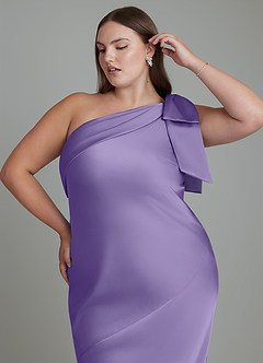 Azazie Yuanna Bridesmaid Dresses Tahiti Mermaid One Shoulder Stretch Satin Dress image10