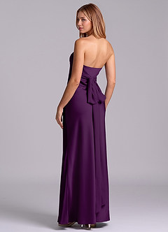 Azazie Ailanie Brudtärnklänningar Klä av Tubklänning i Stretch Satin Axelbandslös Druva image2