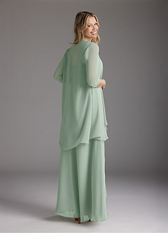 Azazie Weisz Mother of the Bride Dresses Agave A-Line Square Neckline Pleated Chiffon Dress image2