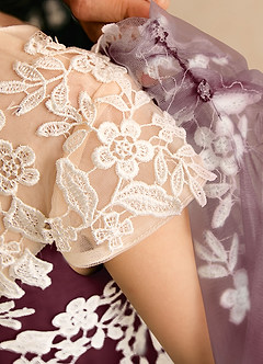 Azazie Dandelion Flower Girl Dresses Cabernet Ball-Gown Lace Dress image8