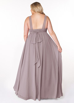 Azazie Kora Robes de demoiselle d'honneur Robe Trapèze en Mousseline de soie Plissée Crépuscule image8