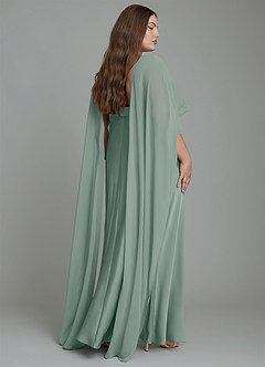Azazie Stefania Robes de demoiselle d'honneur Robe Trapèze en Satin extensible Sauge D'argent image8
