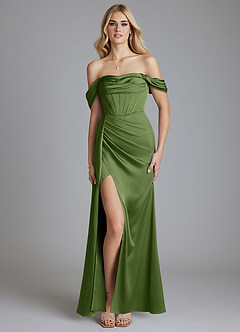 Azazie Amyra Bridesmaid Dresses Juniper Mermaid Off the Shoulder Stretch Satin Convertible Dress image9