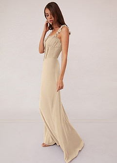 Barbie ♥ Azazie Bridesmaid Dresses Champagne A-Line Sweetheart Neckline Chiffon Dress image4