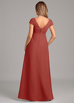 Azazie Allessia Maternity Bridesmaid Dresses A-Line Pleated Chiffon Floor-Length Dress image2
