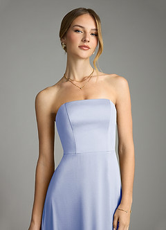 Azazie Wren Bridesmaid Dresses Ice A-Line Strapless Stretch Satin Convertible Dress image4