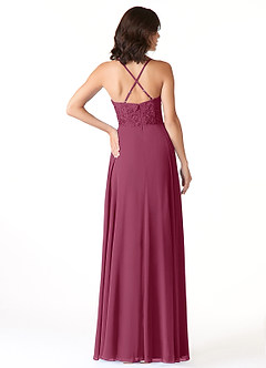 Azazie Sonya Bridesmaid Dresses A-Line V-Neck Lace Lace Floor-Length Dress image3