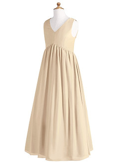 Azazie Oceana A-Line Pleated Chiffon Floor-Length Junior Bridesmaid Dress image9