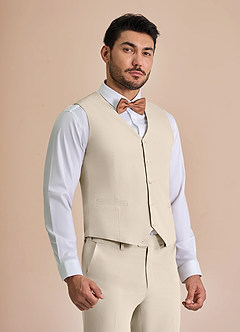 front William Tan Comfort Blend Suit Vest