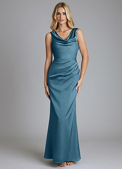Azazie Tallie Bridesmaid Dresses Bermuda Mermaid Pleated Stretch Satin Dress image9