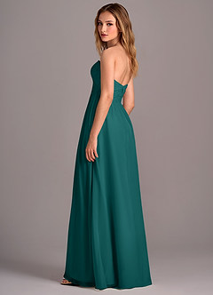 Azazie Joni Bridesmaid Dresses Peacock A-Line Strapless Chiffon Convertible Dress image3