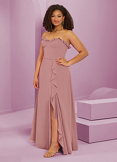 Barbie ♥ Azazie Bridesmaid Dresses Dusty Rose A-Line Sweetheart Neckline Chiffon Dress image11