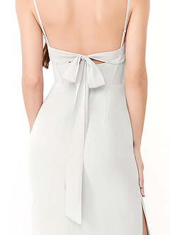 Azazie Mai Abiti da Damigella Abito Tubino in Chiffon Plissettato Bianco image6