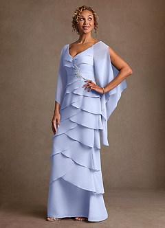 Azazie Arabinda Mother of the Bride Dresses Ice Sheath Ruched Chiffon Dress image3