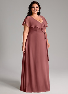 Azazie Lainey Bridesmaid Dresses Amethyst A-Line with Pockets Chiffon Dress image11