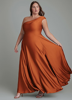 Azazie Melanie Brautjungfernkleider A-Linie Schulterfrei Stretch-Satin Kleid Kanel image10