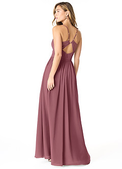 Azazie Cora Bridesmaid Dresses Desert Rose A-Line Pleated Chiffon Dress image2