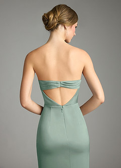 Azazie Leonis Bridesmaid Dresses Agave Mermaid Pleated Stretch Satin Convertible Dress image7