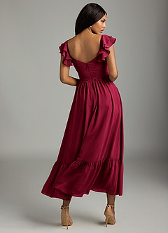 Azazie Anaya Bridesmaid Dresses Burgundy A-Line Sweetheart Neckline Chiffon Dress image5