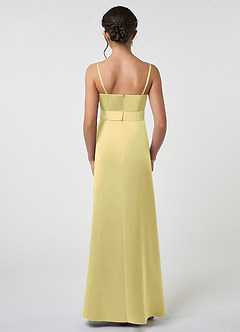 Azazie Anina Junior Robe Trapèze en Satin extensible Arc Sorbet Citron image2