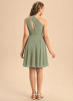 Azazie Charlize Junior Jurk van Chiffon met A-Lijn Geplooid Pistache image2