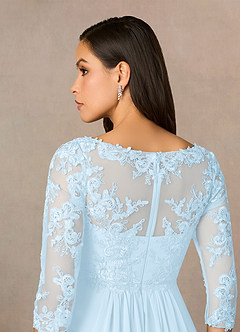 Azazie Hayek Mother of the Bride Dresses Sky Blue A-Line V-Neck Lace Chiffon Dress image5