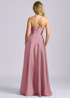 Azazie Truce Bridesmaid Dresses Vintage Mauve A-Line Stretch Satin Dress image2