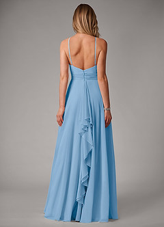 Azazie Amalia Bridesmaid Dresses Powder Blue A-Line Pleated Chiffon Dress image6