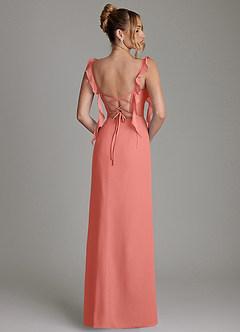 Azazie Jessamine Bridesmaid Dresses Salmon Pink Mermaid Corset Chiffon Dress image8