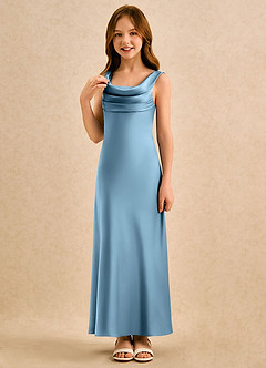 Azazie Raspberry Girls Formal Flower Girl Klänningar Klä A-Line i Stretch Satin Plisserad image5