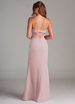 Azazie Leonis Bridesmaid Dresses Blushing Pink Sheath Strapless Chiffon Convertible Dress image5