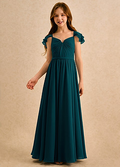 Azazie Meimei Girls Formal Flower Girl Klänningar Klä A-Line i Chiffong Plisserad image3