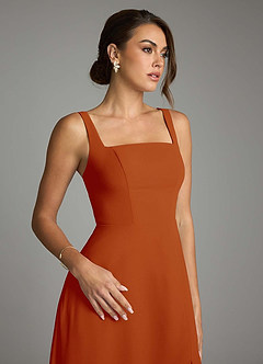 Azazie Debra Bridesmaid Dresses Paprika A-Line with Pockets Chiffon Convertible Dress image3