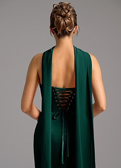 Azazie Sorrel Bridesmaid Dresses Emerald Mermaid Corset Velvet Convertible Dress image6