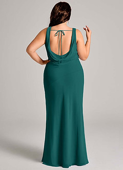Azazie Rylina Bridesmaid Dresses Peacock Mermaid Pleated Chiffon Dress image8