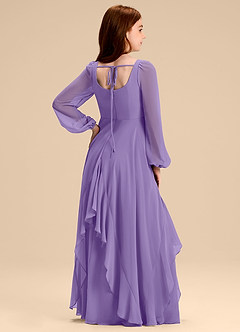 Azazie Clara Junior Tahiti A-Line Blouson Chiffon Dress image8