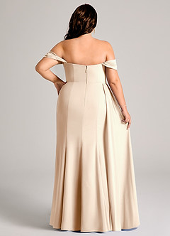 Azazie Amyra Bridesmaid Dresses White Alabaster Sheath Off the Shoulder Chiffon Convertible Dress image15