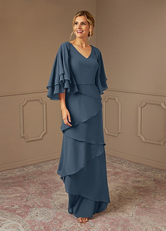 Azazie OHara Mother of the Bride Dresses Neptune A-Line V-Neck Chiffon Dress image1