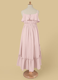 Azazie Karmen Flower Girl Dresses Blushing Pink A-Line Ruched Chiffon Dress image7