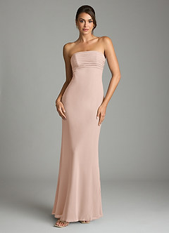 Azazie Saylor Bridesmaid Dresses English Rose Mermaid Strapless Chiffon Dress image3