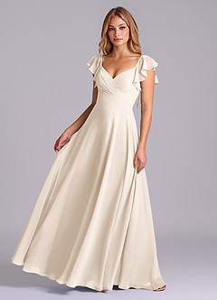 Azazie Leilani Bridesmaid Dresses White Alabaster A-Line Pleated Chiffon Dress image8
