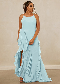 Christian Siriano Bridal for Azazie 1006 Robes de demoiselle d'honneur Robe Sirène en Mousseline de soie Rayé Verre De Mer image10