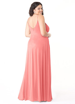 Azazie Evalin Final Sale Agave A-Line V-Neck Pleated Mesh Dress image10