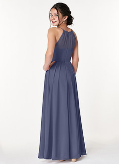 Azazie Ginger Junior Stormy A-Line Pleated Chiffon Dress image2