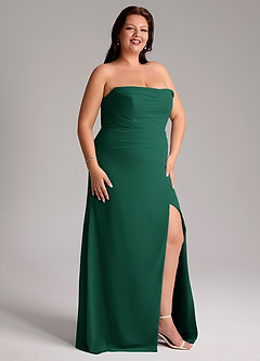 Azazie Leonis Bridesmaid Dresses Emerald Sheath Strapless Chiffon Convertible Dress image14