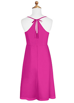 Azazie Doll Junior Vestido de Fucsia de Gasa de Corte En A con Lazo image6