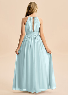 Azazie Noelle Junior Linia A Pofałdowany Szyfon Długość podłogi Młodsza druhna Sukienka image1