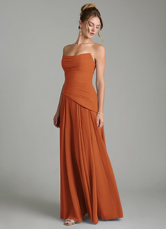 Azazie Gabriela Bridesmaid Dresses Cinnamon A-Line Corset Chiffon Dress image6