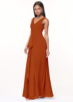 Azazie Julianna Bridesmaid Dresses Paprika A-Line Chiffon Dress image3